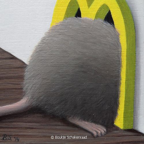Big Mouse olieverf schilderij Boukje Schakenraad